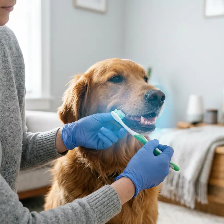 Dog teeth brushing guide