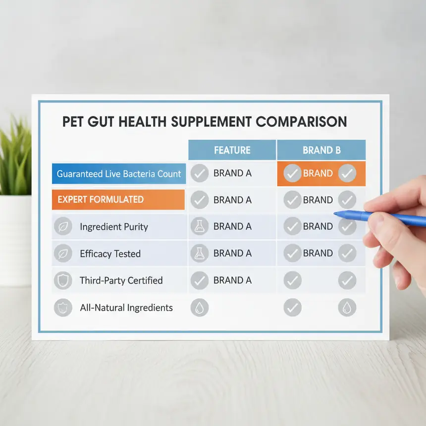 Gut health supplement selection, beneficial bacteria activity, pure ingredients