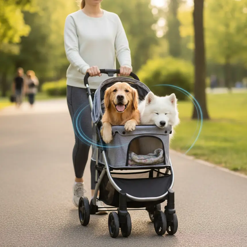Dog stroller adaptation training