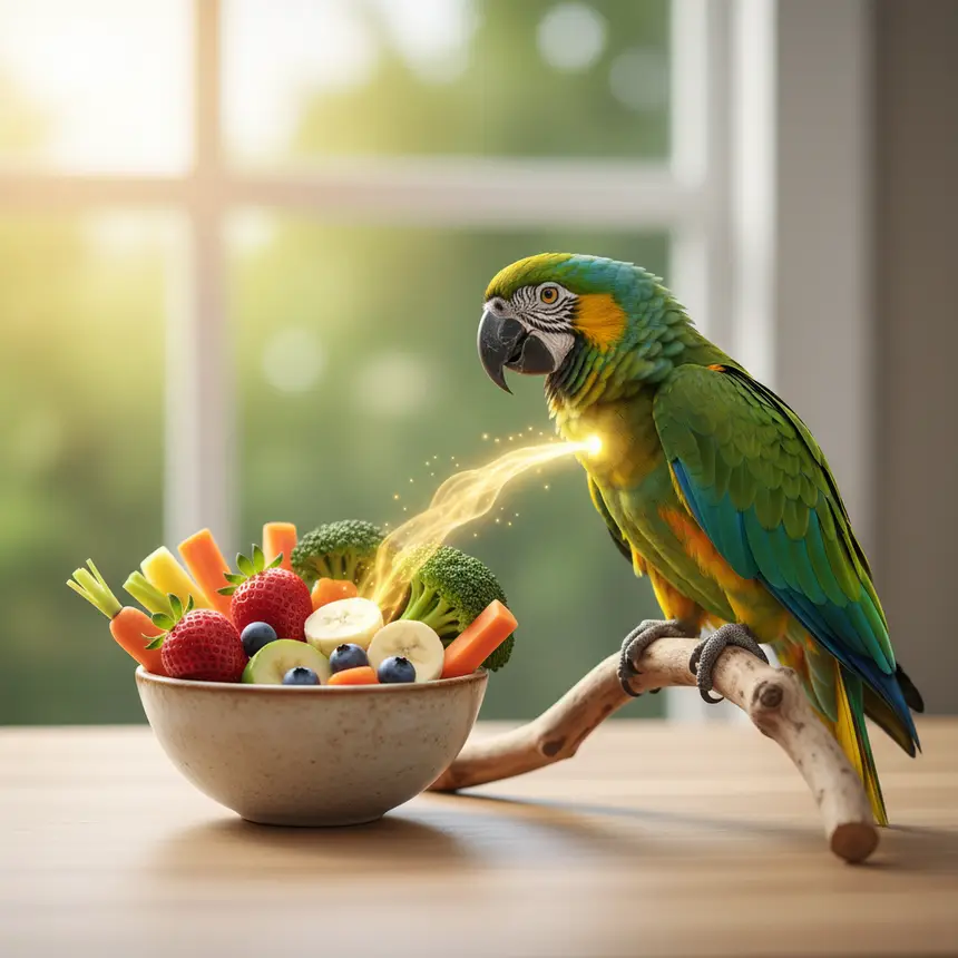 Parrot diet, bird nutrition, healthy parrot food