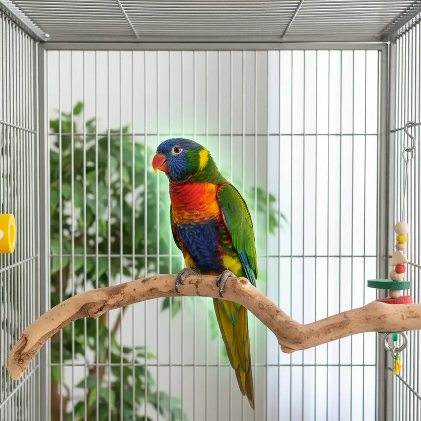 Happy parrot, healthy bird, parrot environment