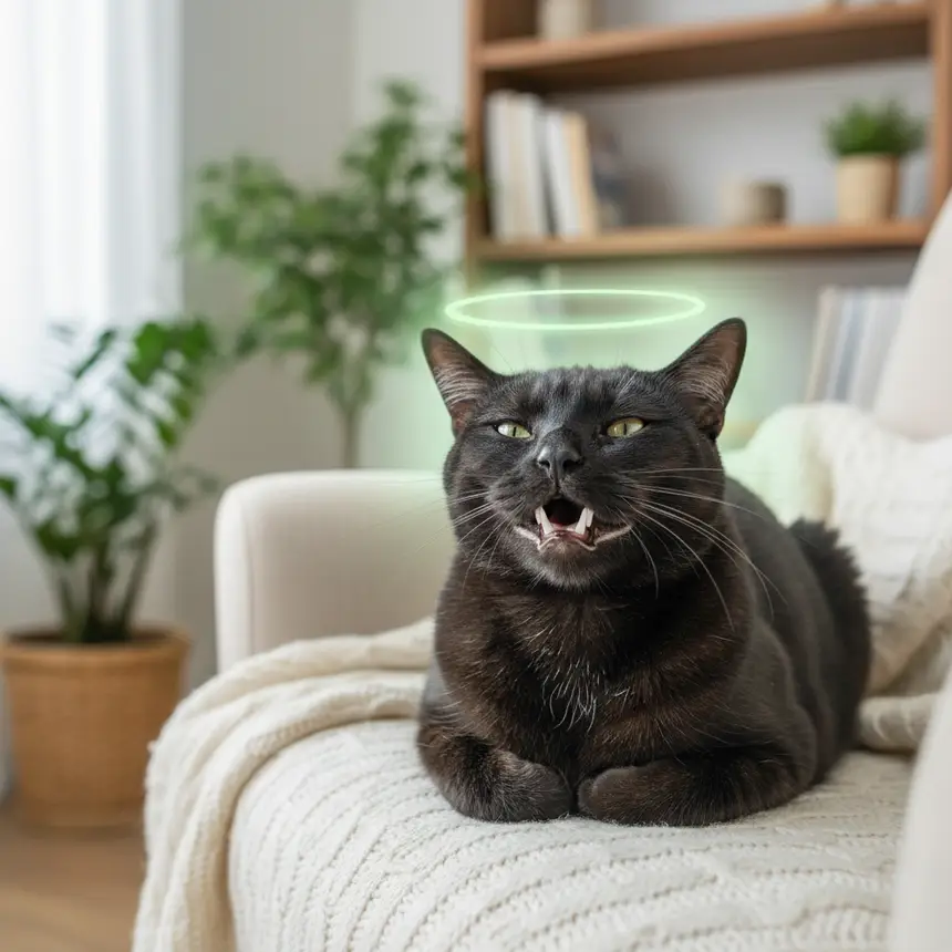 건강한 고양이 미소