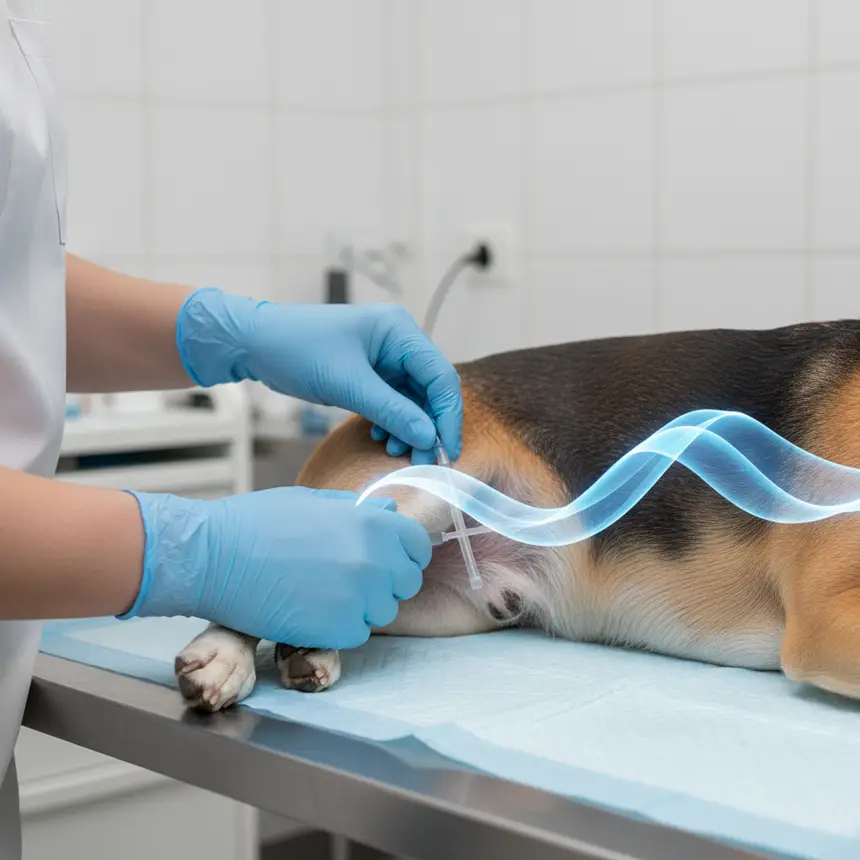 Dog urinary catheter procedure