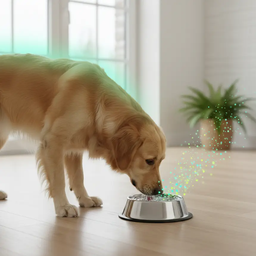 Dog drinking water