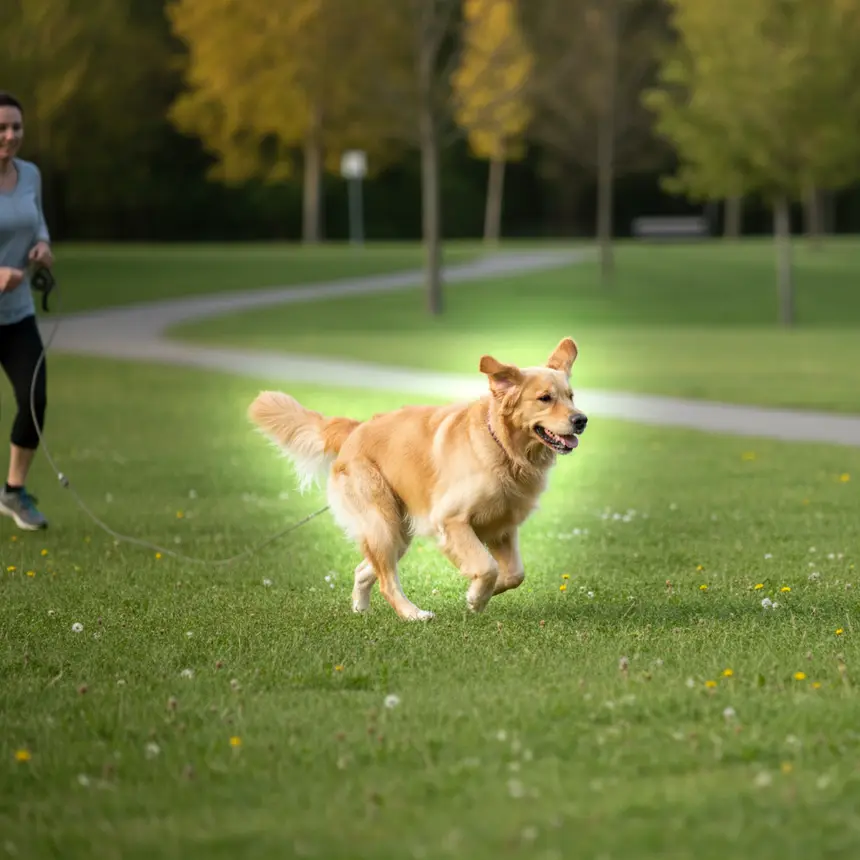 Healthy energetic dog running