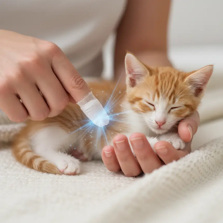 새끼 고양이 배변 유도
