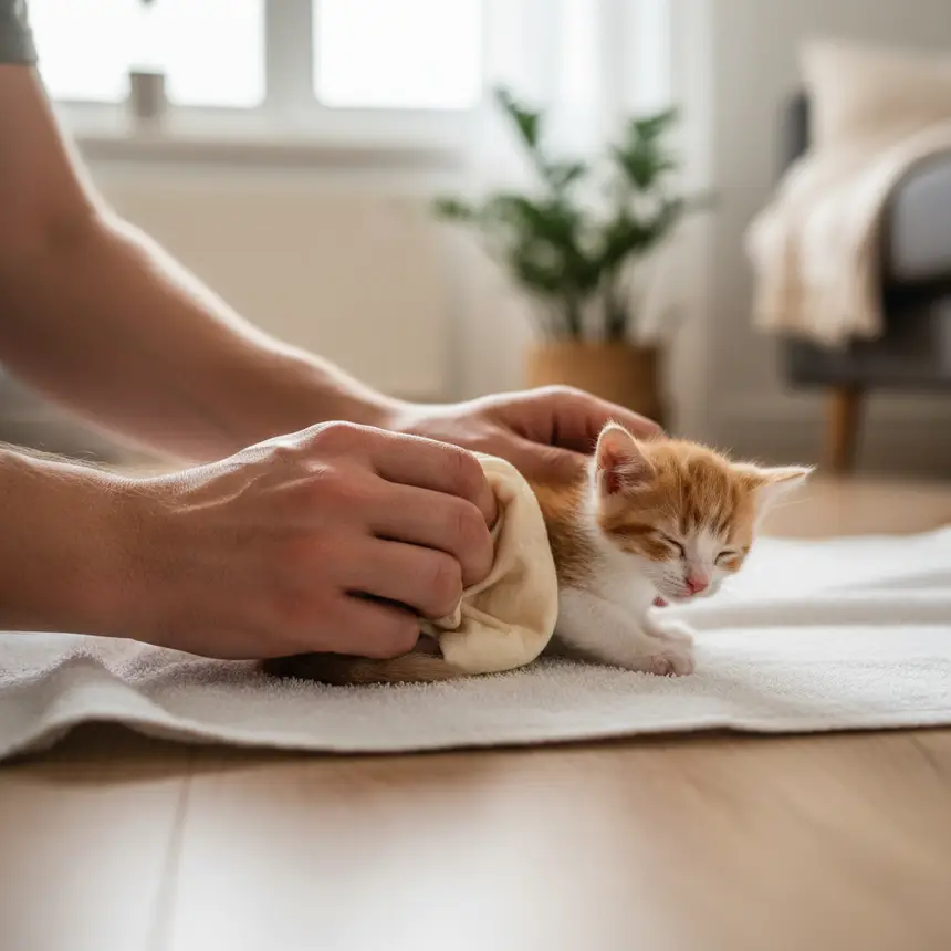 아기 고양이 배변 유도