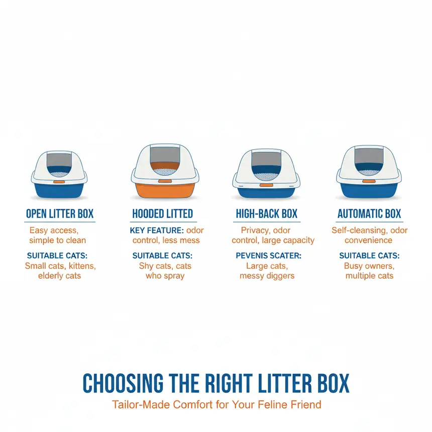 Cat litter box types comparison