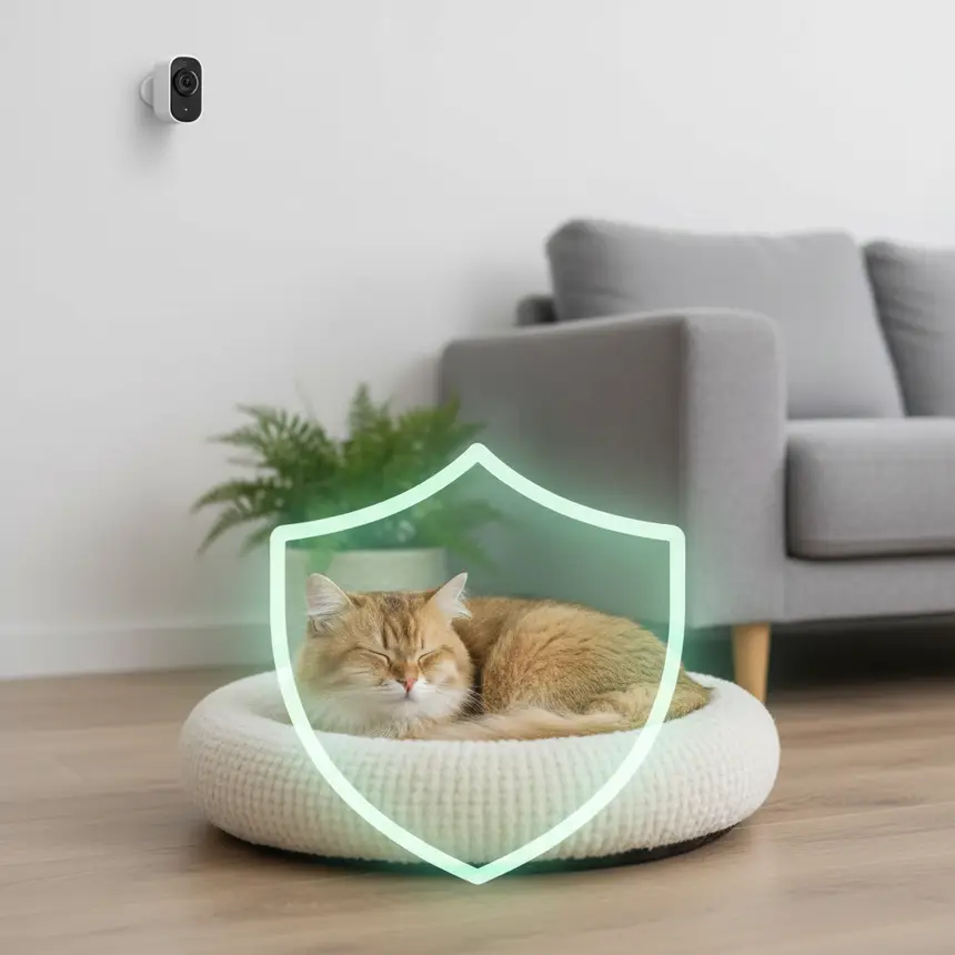 pet cam setup precautions, protective shield