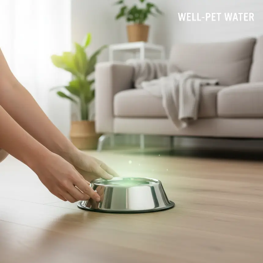 Placing pet water bowl