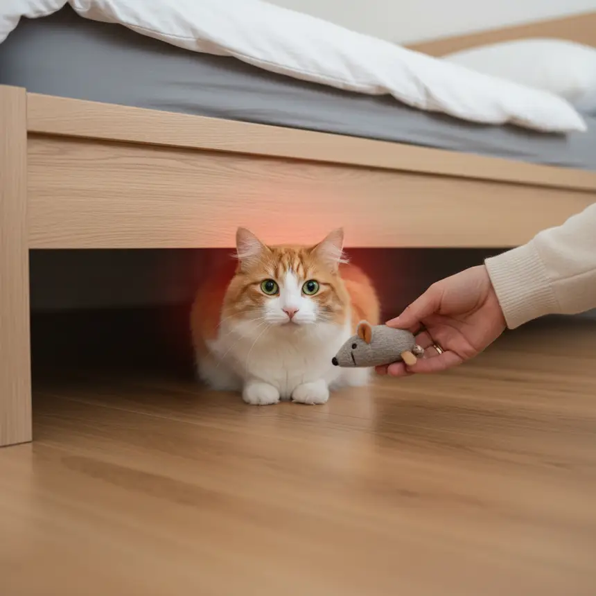 스트레스받은 고양이, 숨어있는 고양이
