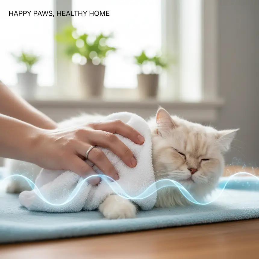 고양이 털 닦기, 드라이 샴푸 사용
