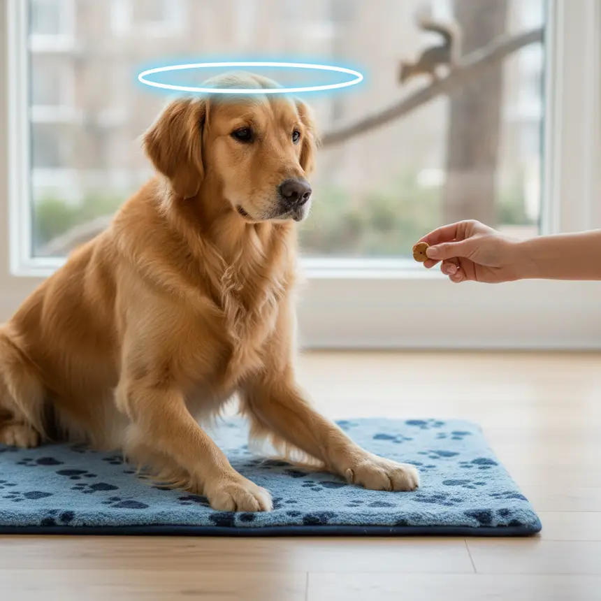 Dog practicing alternative behavior