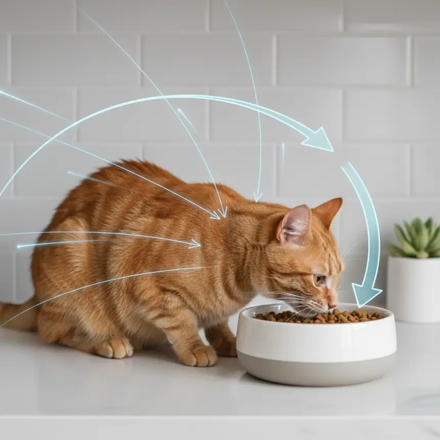 Cat eating supplement