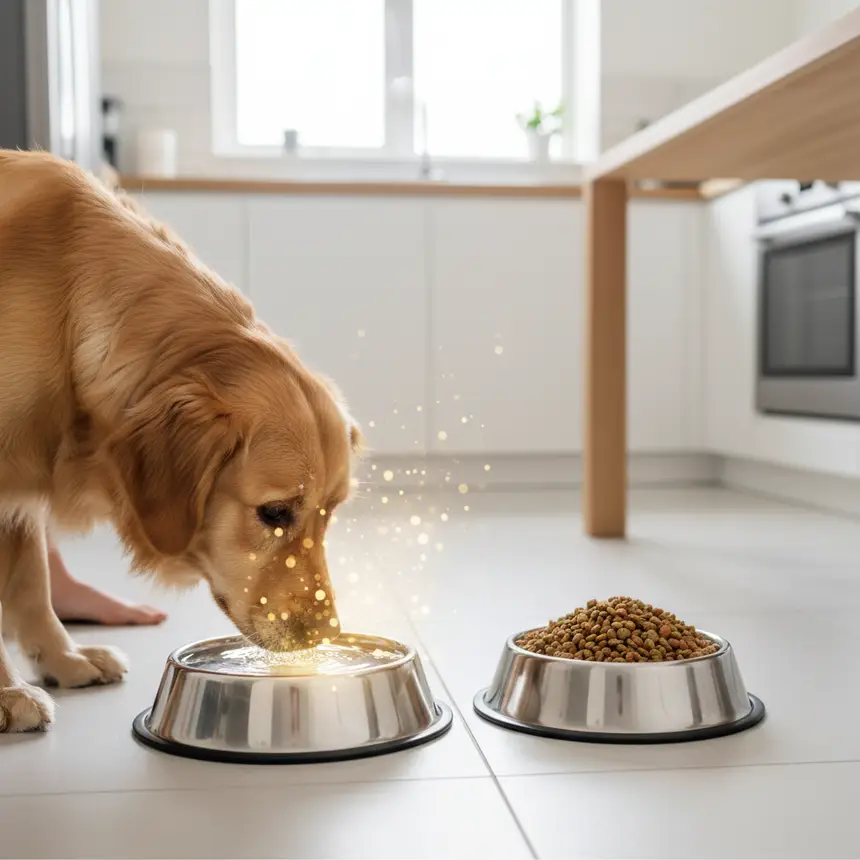 Dog drinking water
