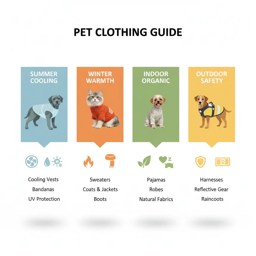 Pet clothing types