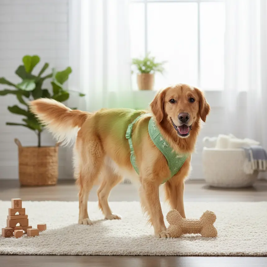 Happy dog playing