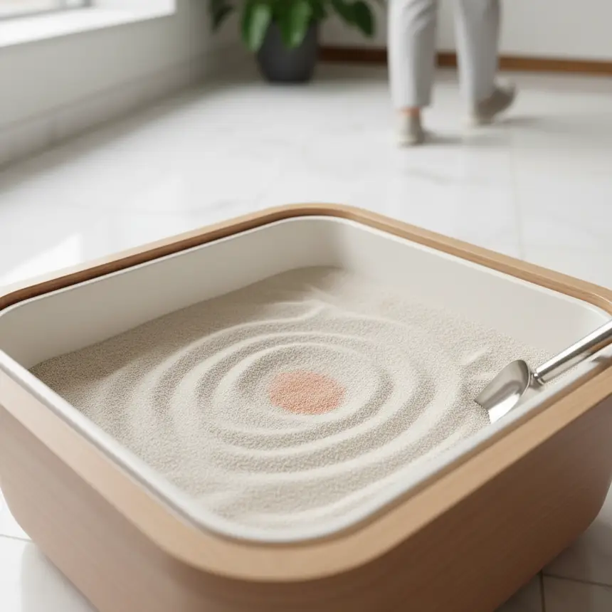 Light-colored cat litter
