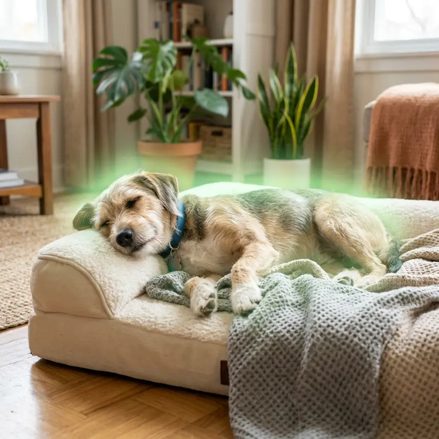 Happy adopted dog