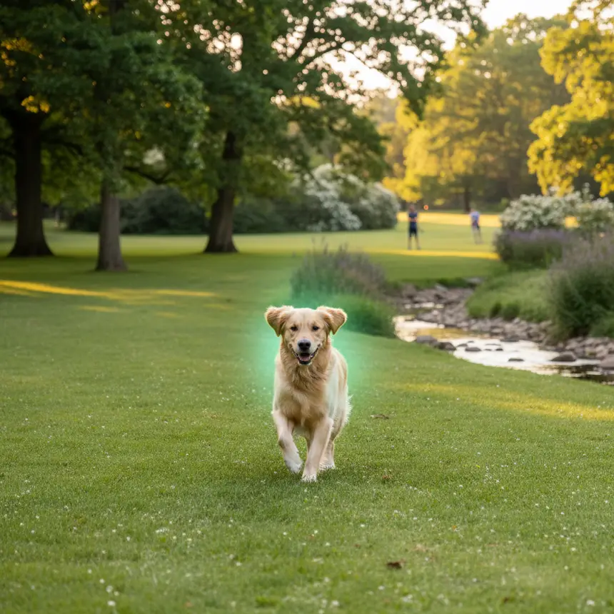 Healthy dog, shiny coat