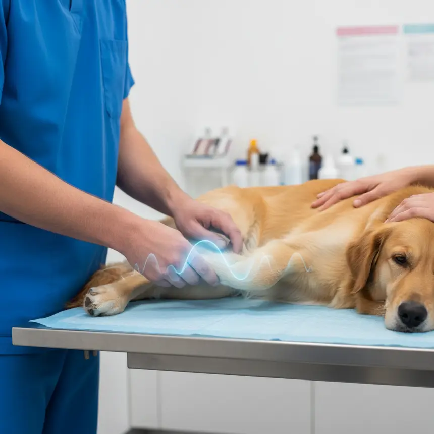 Vet joint exam, dog joint care, joint nutrition management
